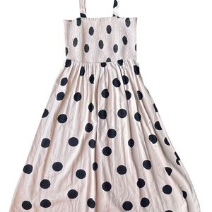 Blu Pepper Linen Blend Smocked Tube Top Dress Black and Tan Size Small